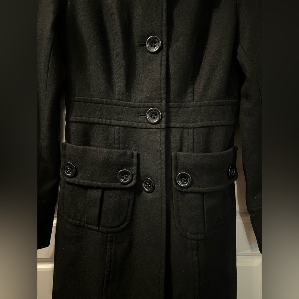Tulle Women’s Long Wool Peacoat - Picture 3 of 12